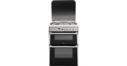 Indesit ID60G2X 60cm Freestanding Double Oven Gas Cooker in Stainless Steel